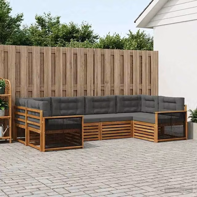 Set di divani da esterno 6 pz Naturale e Antracite 3383775