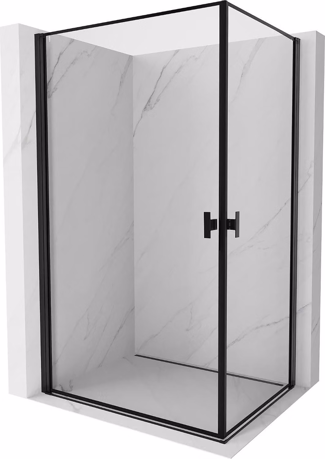 Mexen Mist-B Duo cabina doccia apribile 80 x 70 cm, cornice nera, nero - 8A2-080L-070P-70-70
