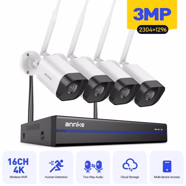 Kit di videosorveglianza wireless - Sistema di telecamere IP - Videosorveglianza - Sicurezza Wi-Fi - Telecamera di sicurezza