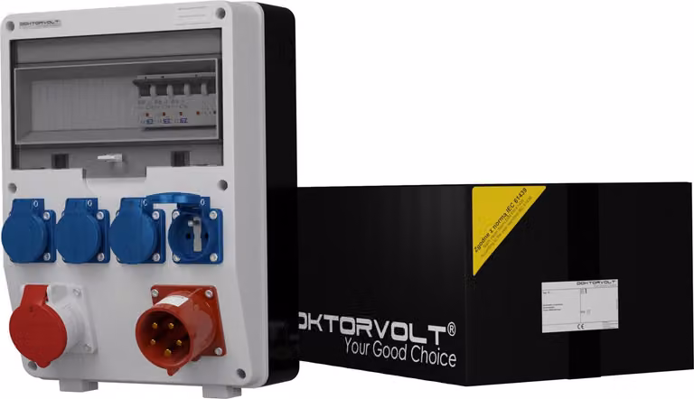 Distributore di potenza TD-S 1x16A 4x230V 32A spina aggiuntiva Doktorvolt® 0267