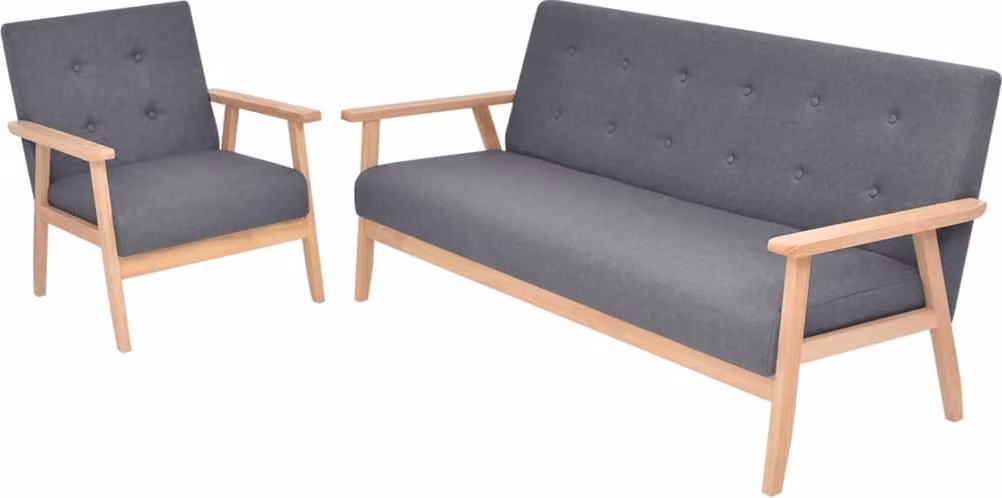 Maison Exclusive - Set di Divani 2 pz in Tessuto Grigio Scuro