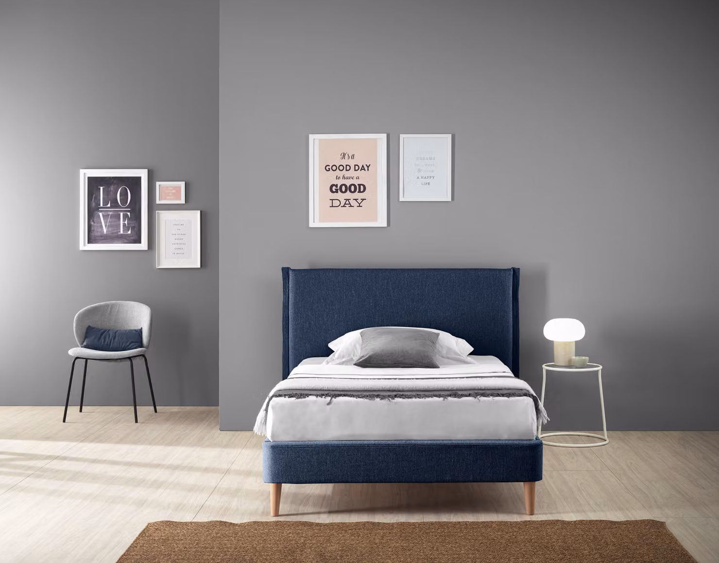 Letto PARIGI Blu 120 x 200 cm