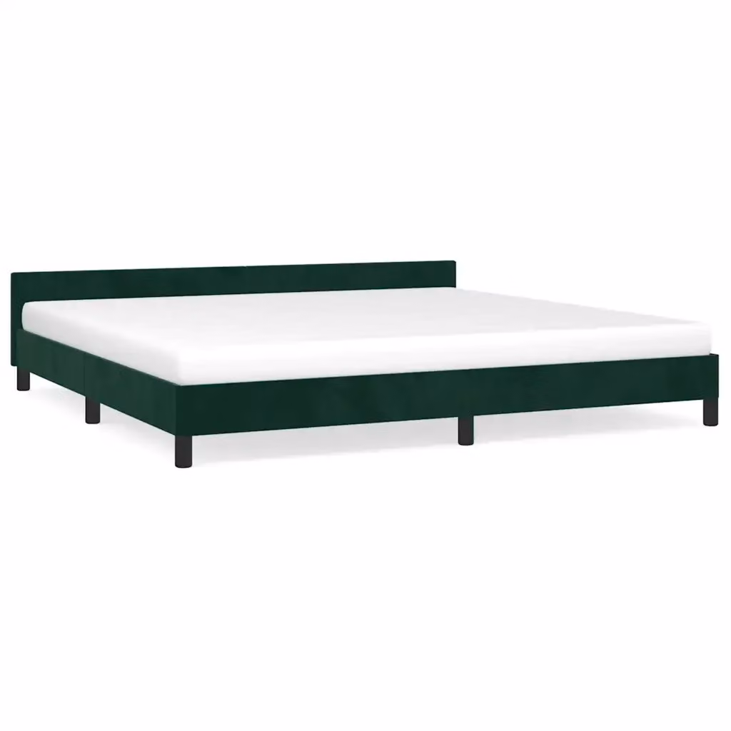 Giroletto vidaXL in velluto verde scuro senza materasso L/P: 200 x 200 cm – 2