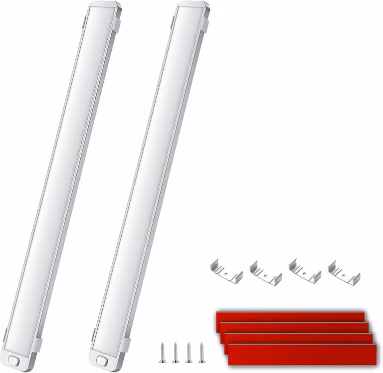 Striscia LED a 12V, 2 x 42 cm, 6000K, 228 LED, con interruttore