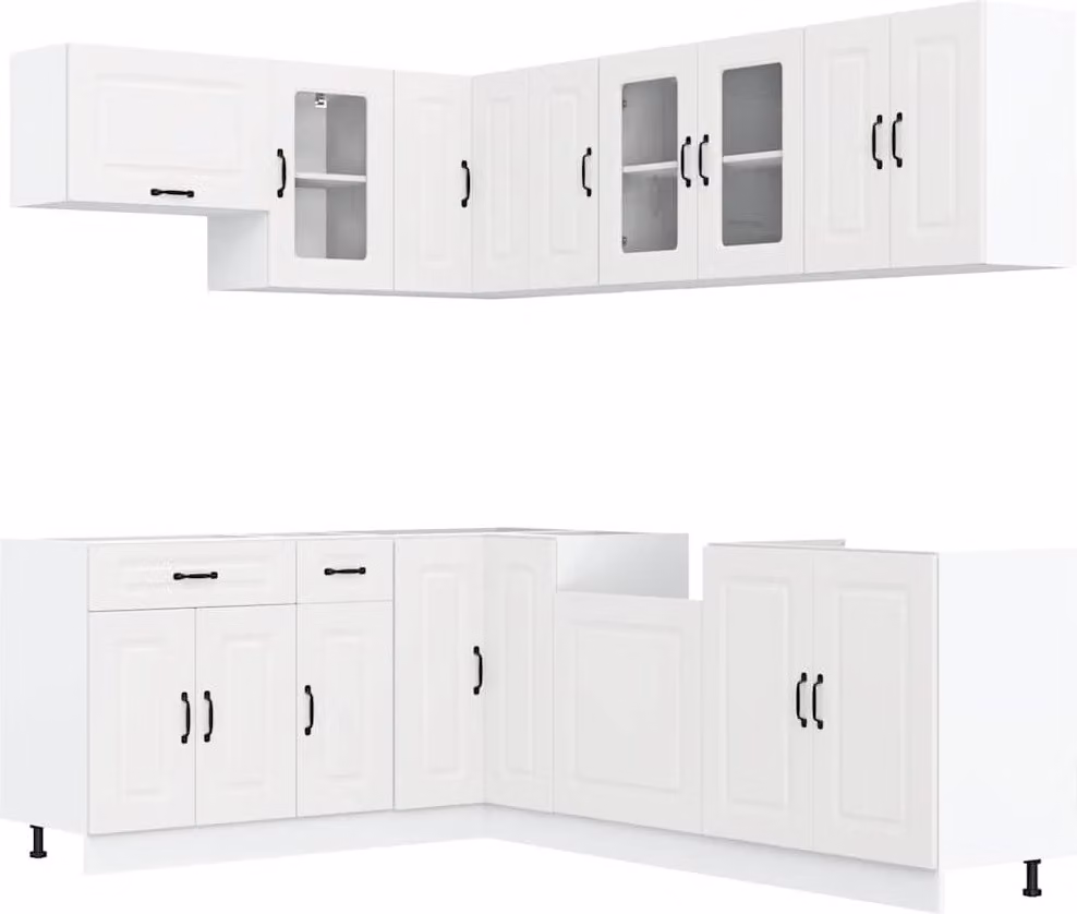 Set Mobili da Cucina 11 pz Kalmar Bianchi Legno Multistrato