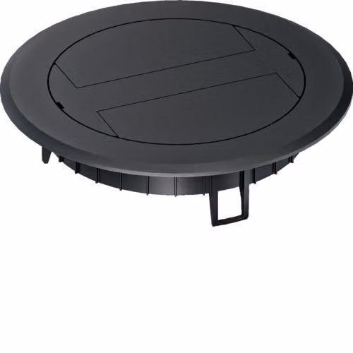 Coperchio ribaltabile in plastica per scatola di derivazione R02, nero intenso BSR02KK9005 HAGER