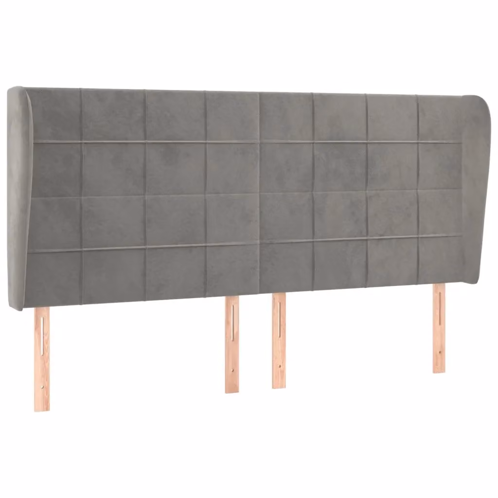 Testiera ad Orecchio vidaXL in Velluto Grigio L: 203 cm, P: 23 cm, H: 118/128 cm – 2