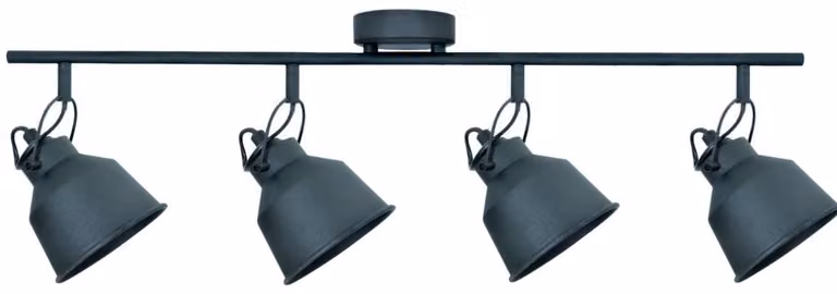 Lampada da soffitto NIKO nera 4xE14x8W in metallo, dimensioni: 18x70,5x11,2 cm, IP20, Polux
