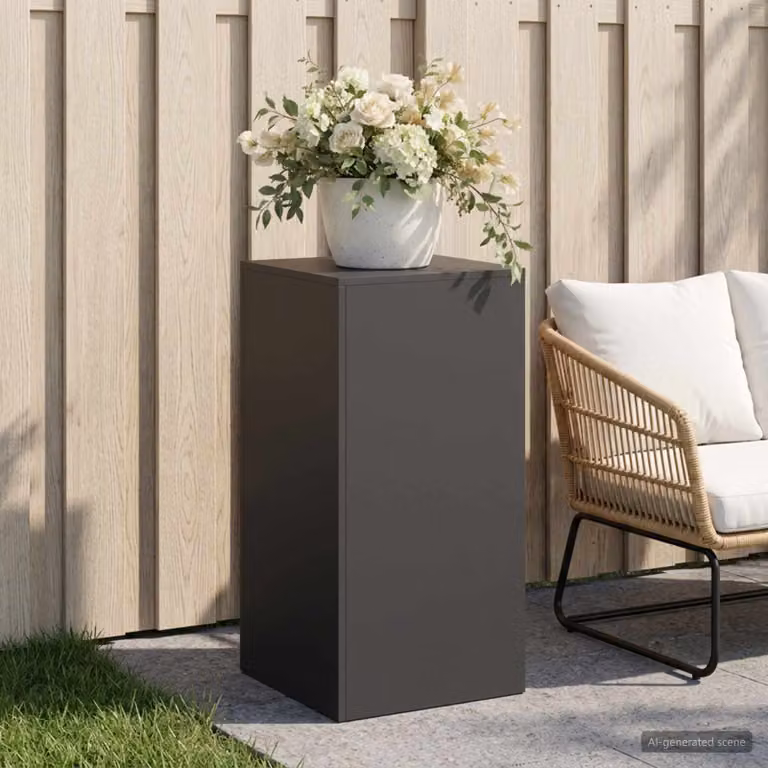 vidaXL Supporto per piante in metallo nero opaco L/P/H: 40 x 40 x 80 cm