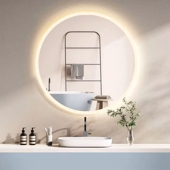 Specchio Bagno a LED 60cm con Interruttore a Tasto, Funzione di Memoria e Illuminazione Energeticamente Sostenibile