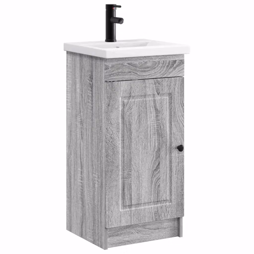 Mobile da bagno moderno vidaXL con lavabo grigio, L 42 cm x P 40 cm x H 84,5 cm – 2