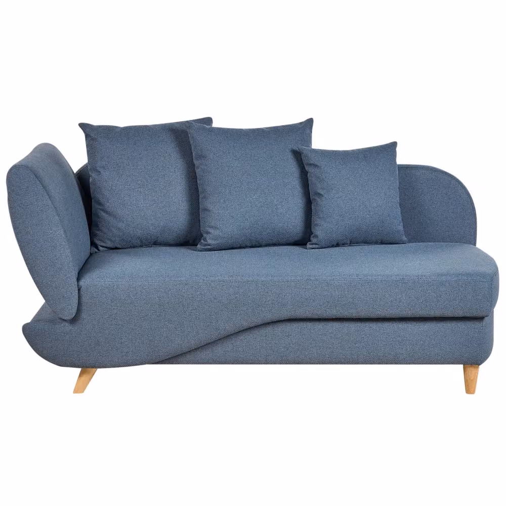 Chaise Longue BELIANI in tessuto blu con contenitore e funzione letto, stile moderno per soggiorno, L/P/H: 155 x 76 x 69 cm – 2