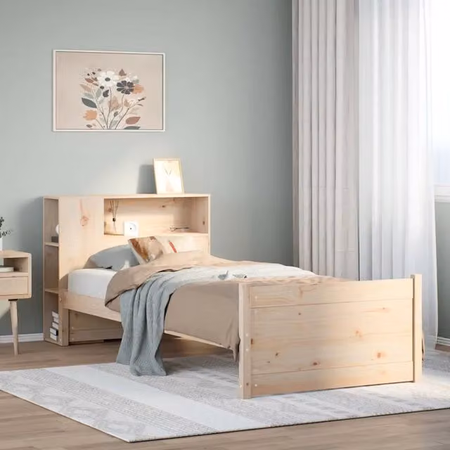 Giroletto con Libreria VIDAXL in Legno di Pino Marrone L: 75 cm, P: 190 cm – 1