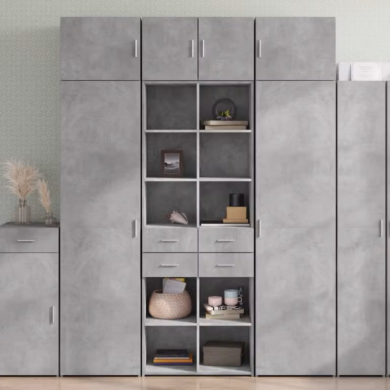 vidaXL Credenza Moderna in Legno Grigio con Finitura Opaca L: 70 cm, P: 42,5 cm, H: 185 cm