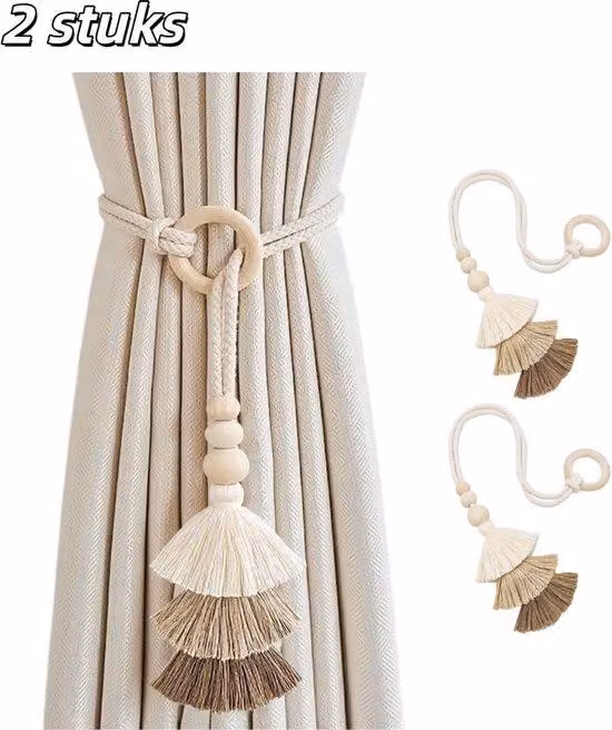 2 pezzi - Supporti a muro per tende - Con pennello - Accessori per supporti a muro per tende - Supporti a muro per il montaggio a parete - Per tende in camera da letto e soggiorno - Bianco