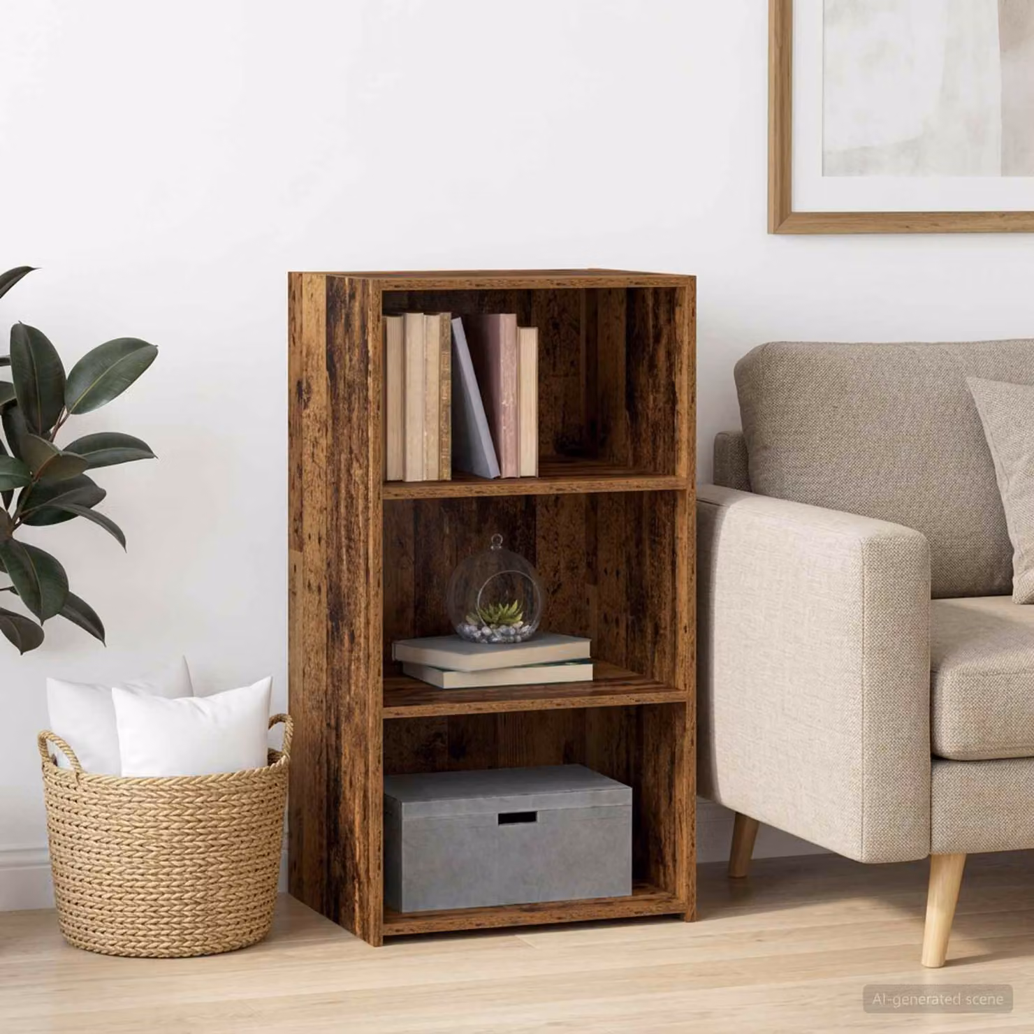 Credenza moderna vidaXL in legno ingegnerizzato marrone L: 50 cm, P: 41 cm, H: 93 cm