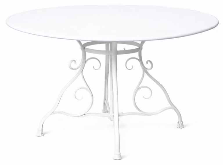 Casa Padrino Tavolo da giardino in stile Art Nouveau, bianco, Ø 100 x H 70 cm - Mobili da giardino in stile retrò