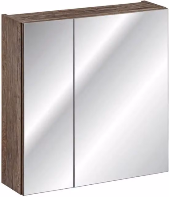 Mobile contenitore VANTA in rovere scuro 60cm – Modulo a muro con porta a specchio