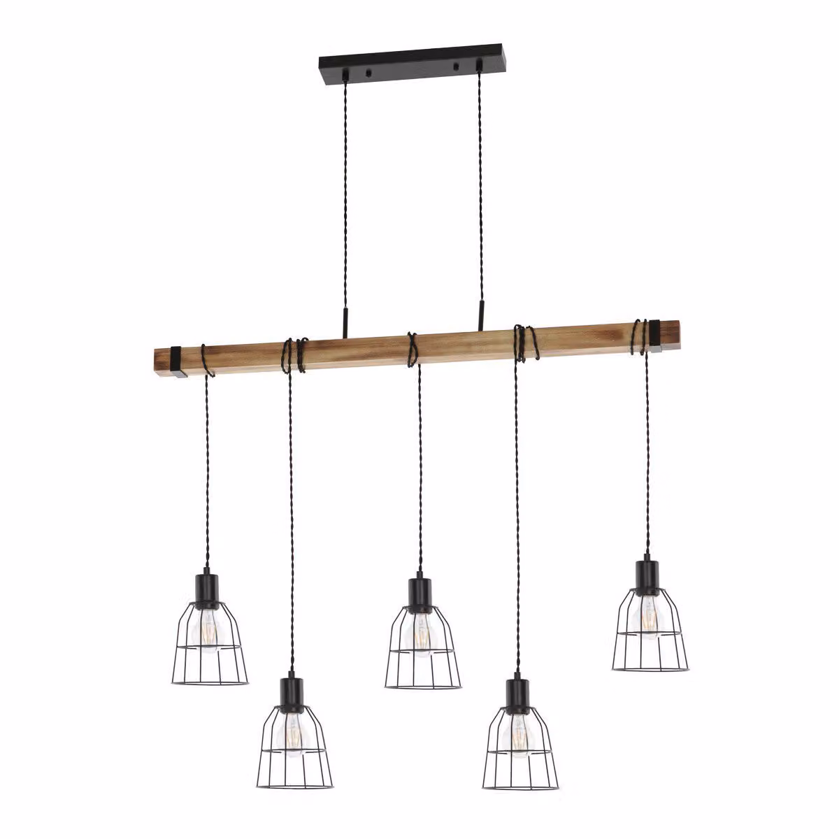 Lampadario industriale nero Italux Ponte PND-4290-5-L