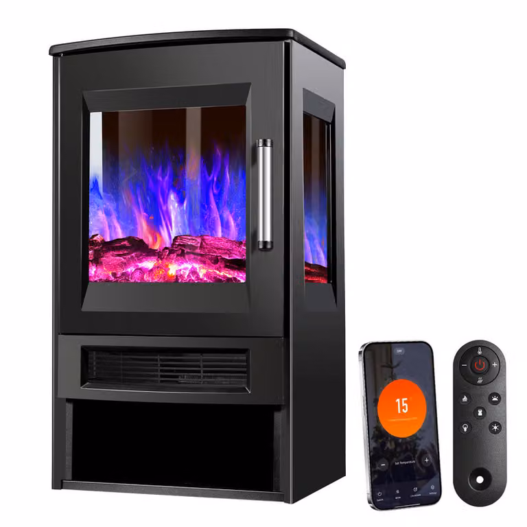 Jopassy caminetto elettrico caminetto elettrico 900W/1800W LED effetto fiamma caminetto con termostato telecomando
