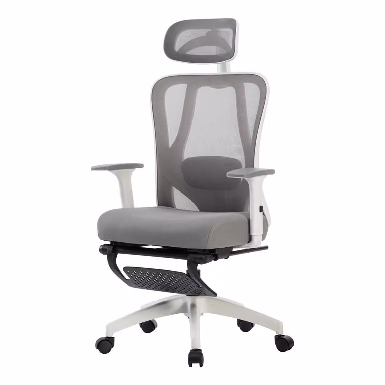 SevenComfort sedia da ufficio sedia ergonomica girevole da scrivania con poggiatesta regolabile, braccioli, supporto lombare sedia executive 150kg grigio