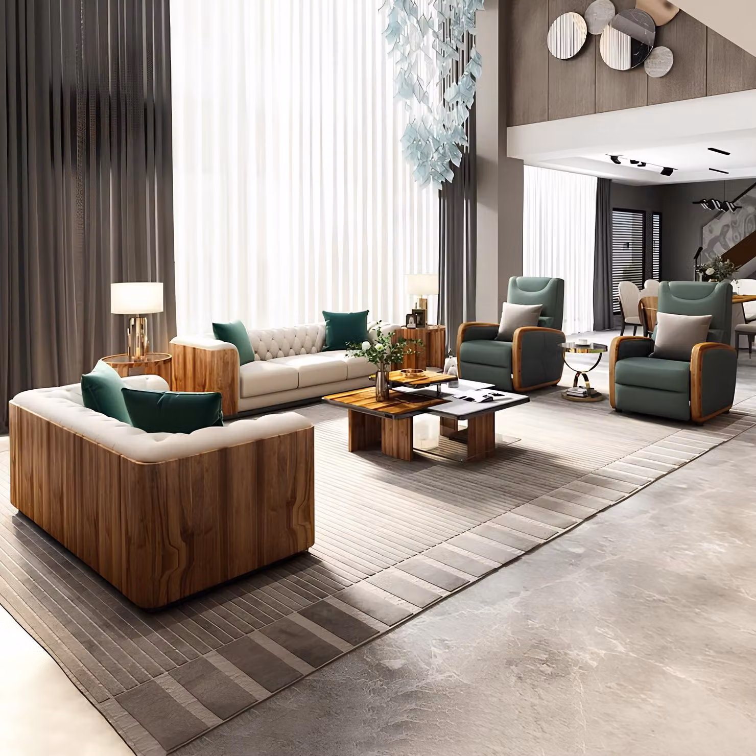 Luxus Möbel Sofagarnitur Couch Sofa Polster Designer Möbel 4tlg. Leder Couchen