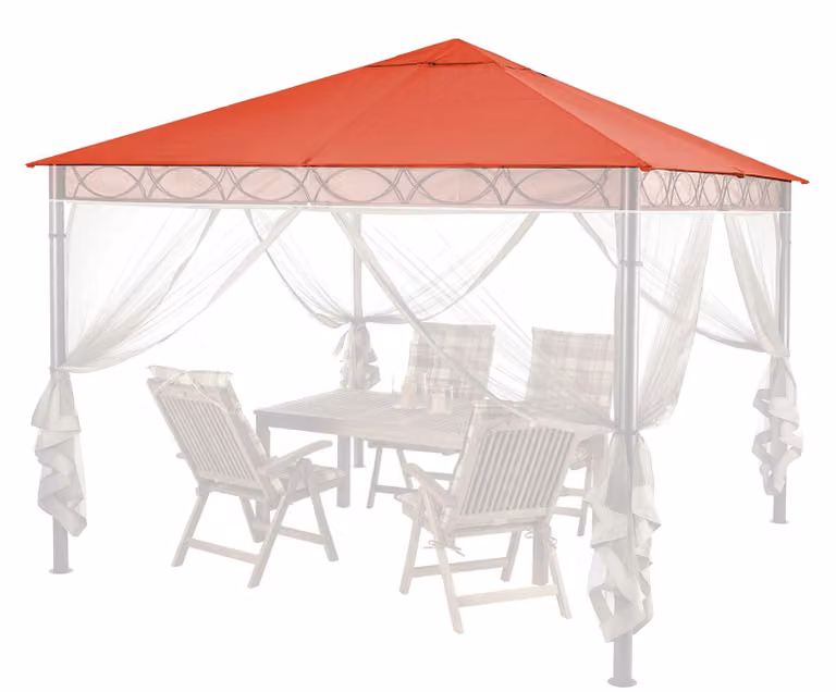 Tetto di ricambio per gazebo da giardino, dimensioni 3x3 metri, colore rosso-arancio