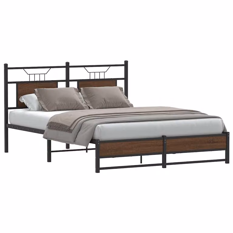 vidaXL Giroletto senza Materasso in Rovere Marrone, L/P/H: 137 x 190 x 91,5 cm