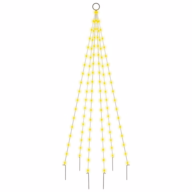 Albero di Natale Pennone Bianco Caldo 108 LED 180 cm