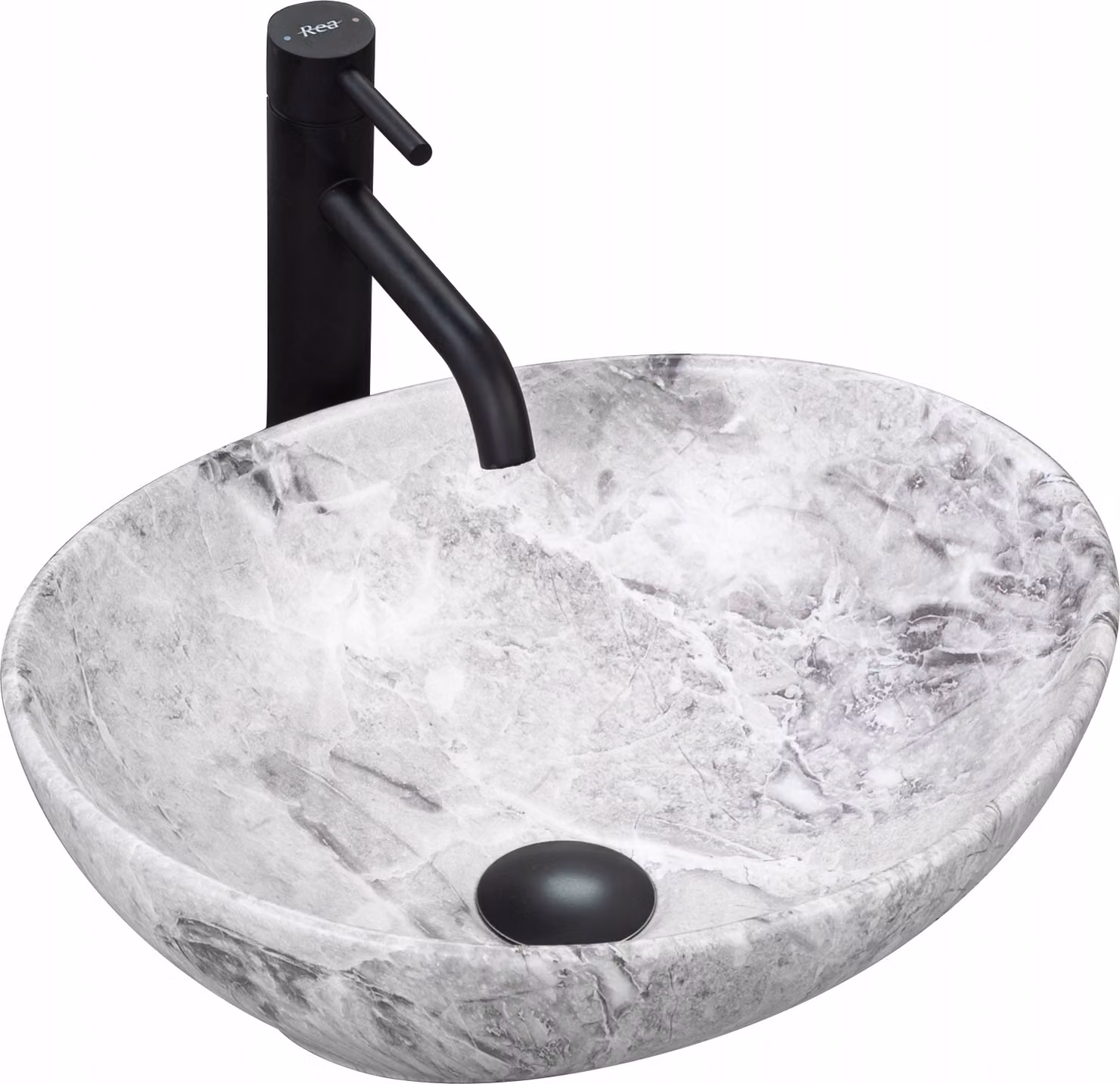 Lavabo Lavabo da appoggio Pietra grigia Marmo ovale 41,5 x 33,5