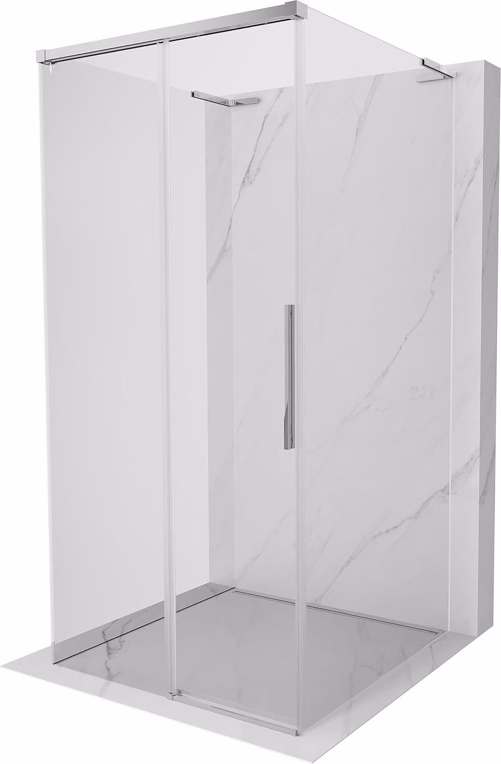 Mexen Rox-3S L cabina doccia scorrevole a 3 lati 95 x 95 cm, trasparente, cromo - 8C2L-095-095-01-00-3S