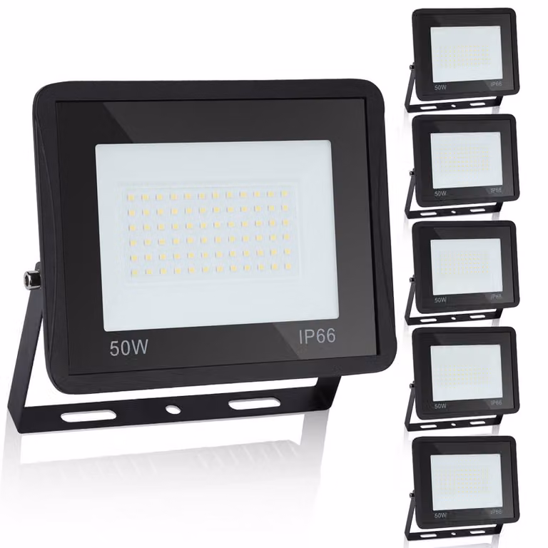 Jopassy 5 LED proiettore da esterno IP66 proiettore da esterno in alluminio bianco caldo 50W