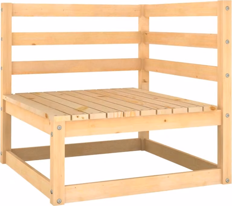The Living Store Divano angolare da giardino in pino massiccio