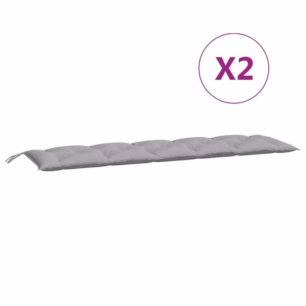 Cuscini Panca da Giardino 2pz Grigi 180x50x7cm Tessuto Oxford