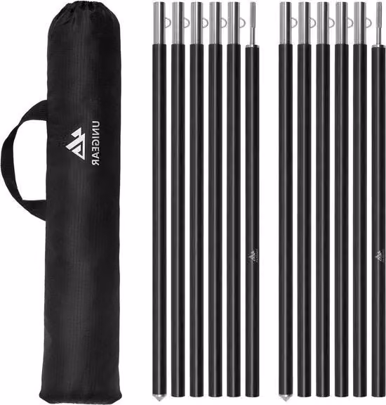 Set di sostegni per tende in alluminio telescopici - regolabili da 40cm a 240cm - per vele, tende, ombrelli, campeggio