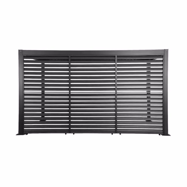 Pergola bioclimatica Sweeek in alluminio e acciaio con 3 persiane da 1.3 m, L/P/H: 4 x 3 x 2,31 m, colore grigio o nero