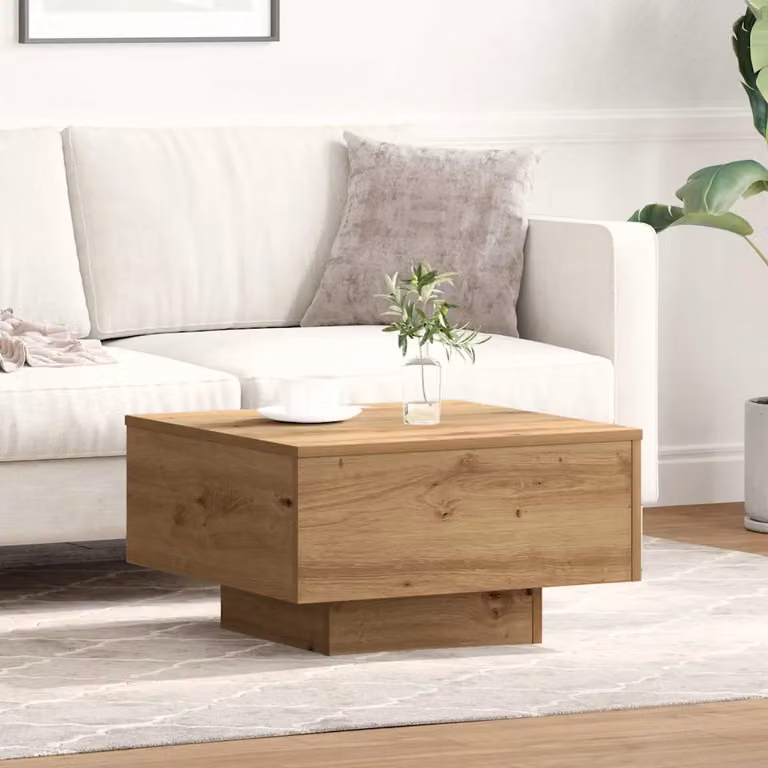 Tavolino da salotto moderno vidaXL in rovere marrone L/P/H: 55 x 55 x 31 cm