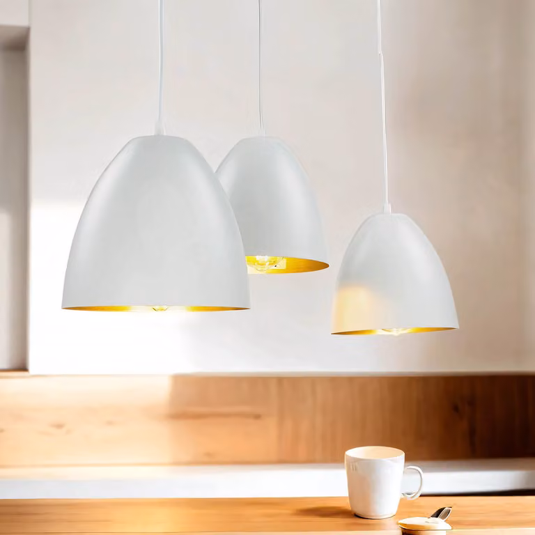 Lampada a sospensione 3 luci in metallo design retrò regolabile in altezza bianco E27 lampada a sospensione tavolo da pranzo