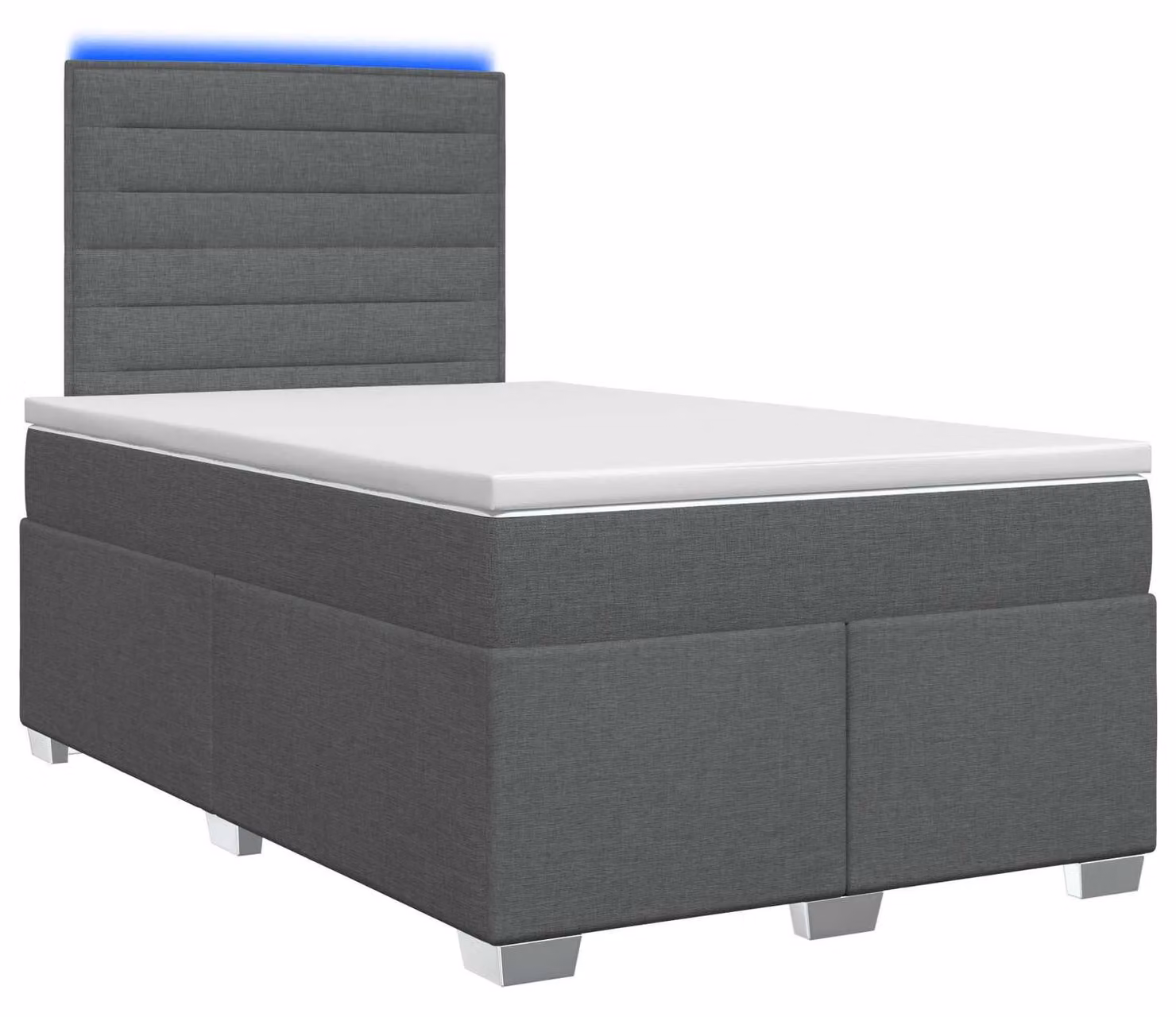 Letto a molle con materasso grigio scuro 120 x 200 cm in tessuto