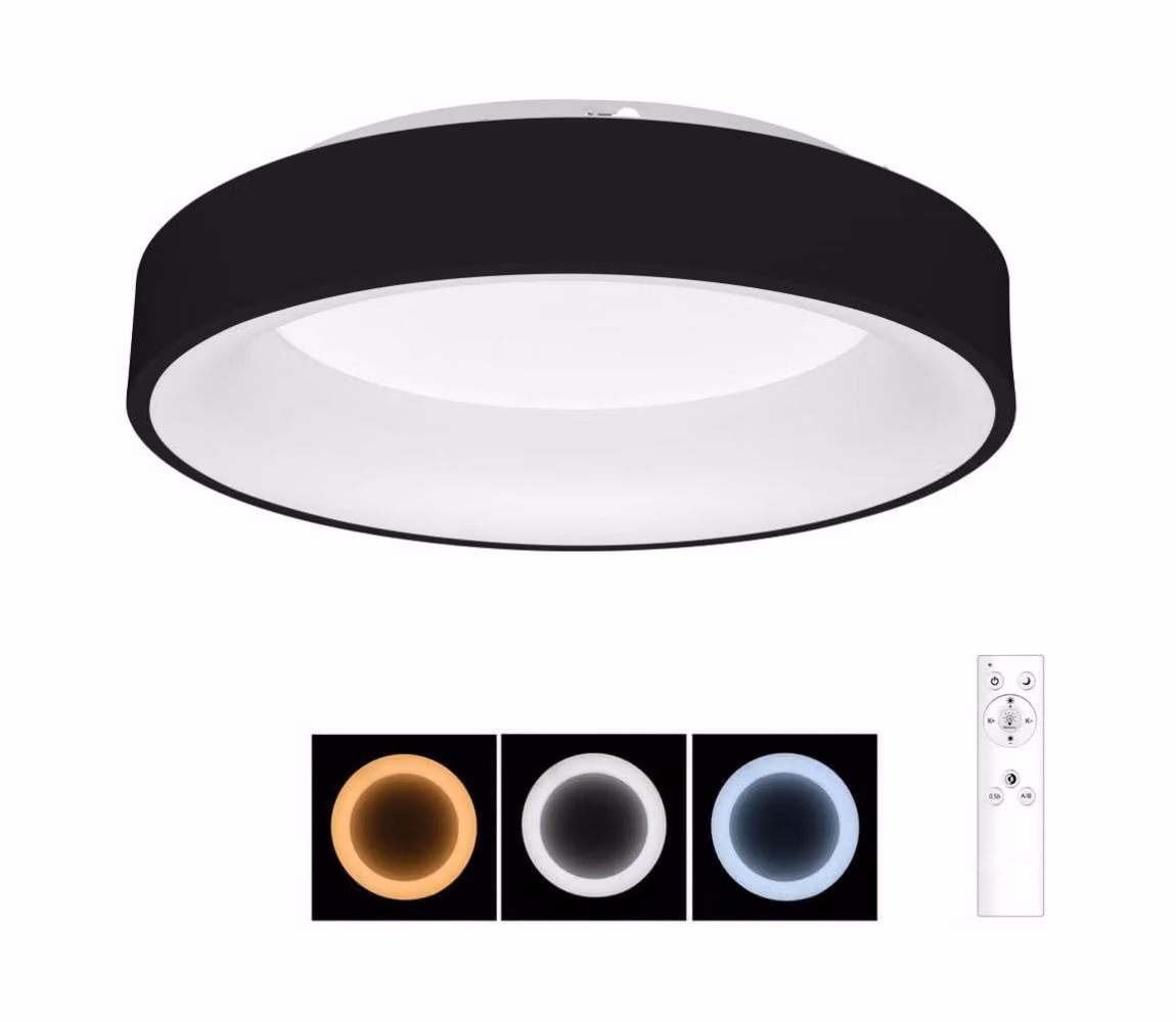 Brilagi - Plafoniera LED dimmerabile FALCON LED/80W/230V 3000-6500K nero + telecomando