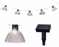 Ghirlanda luminosa a LED con pannelli solari, paralumi scanalati, 4,5 m, plastica, bianco caldo