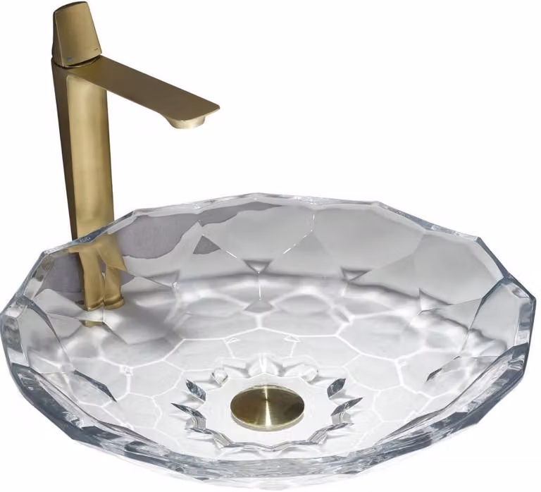 Mexen Inga lavabo in vetro da appoggio 44 x 44 cm, trasparente - 24074400