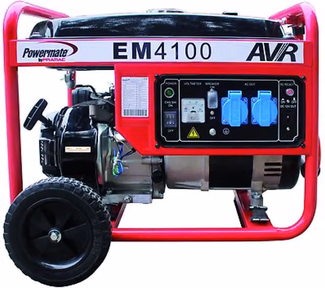 Generatore di corrente a benzina Pramac Em 4100 rosso 3200 W con protezione IP44