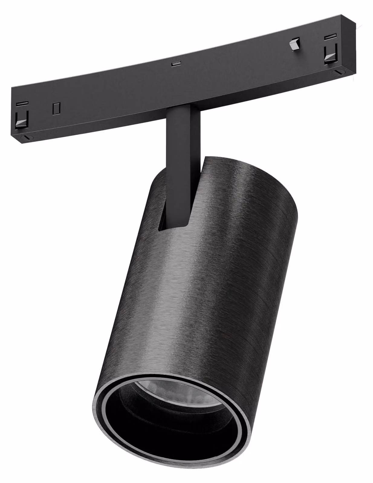 ARELUX XNET ADJ. MINI PROIETTORE per PROFILI CURVI, tecnologia DALI, 18W, 48V DC, indice di resa cromatica (CRI) 90, angolo di emissione 25°, abbagliamento UGR < 13, finitura "FOGGY NICKEL", temperatura di colore 3000K
