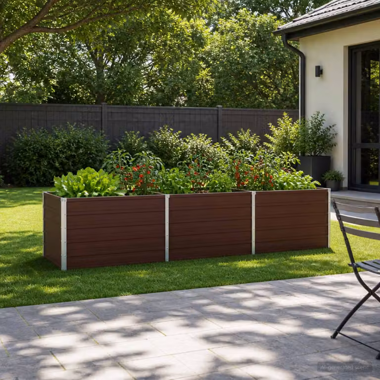 Letto rialzato da giardino vidaXL in metallo corten marrone L: 240 cm, P: 80 cm, H: 55 cm