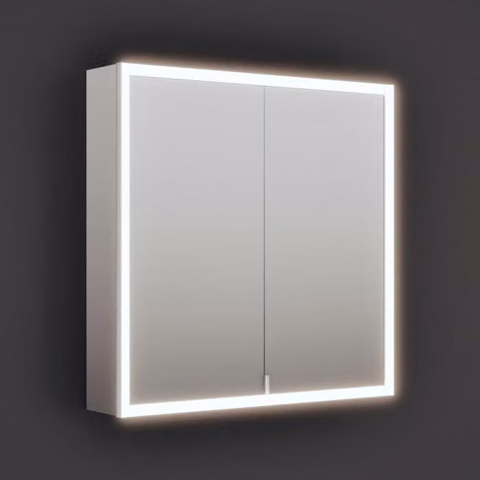 Armadietto a specchio burgbad RL20, 81 cm, con illuminazione integrata