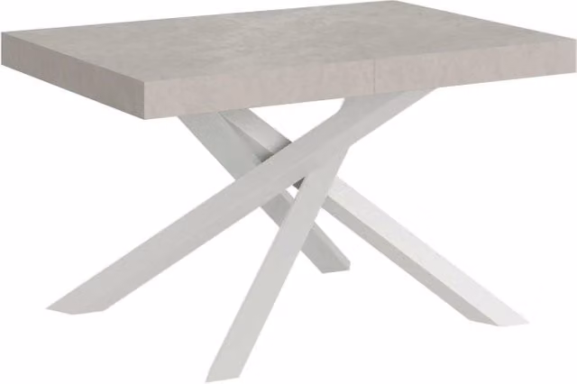 Tavolo Allungabile 130/234x90 cm Volantis Cashmere Gambe Bianche