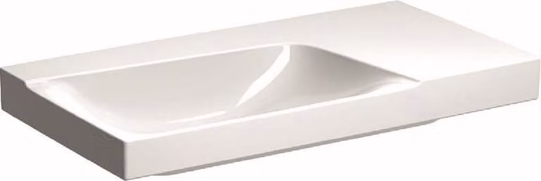 Geberit Xeno 2 lavabo, surface de pose à droite, sans percement pour la robinetterie, sans trop-plein, 90x48 cm blanc avec KeraTect, 500534011, 500.534.01.1, 500.534.01.1