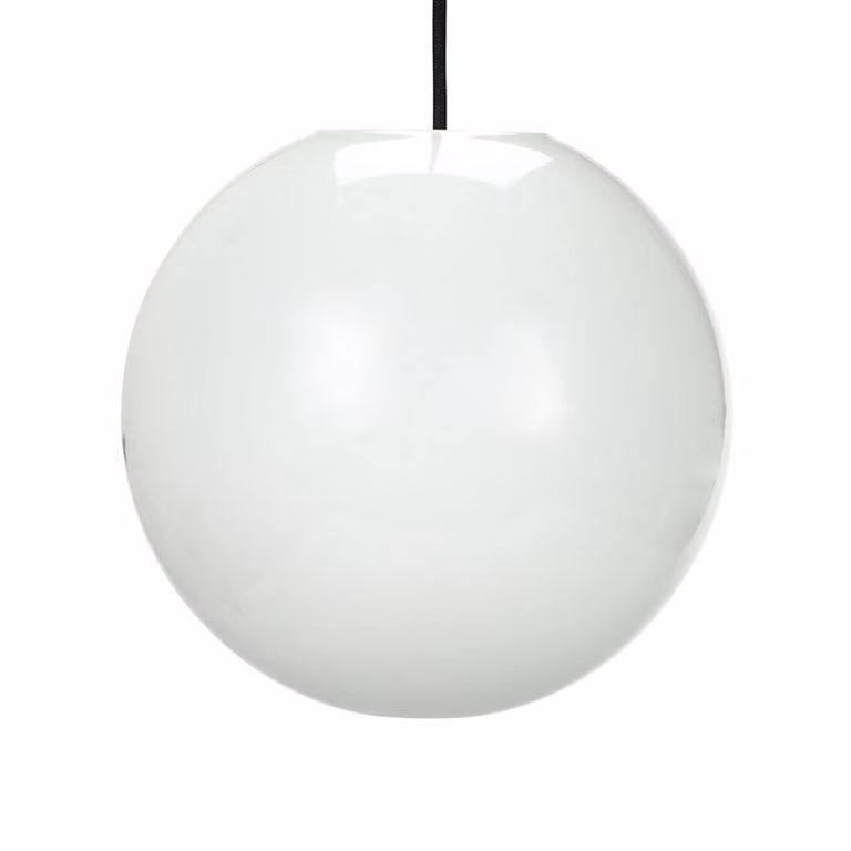 Dyberg Larsen Lampada a sospensione in vetro Café Opal, dimmerabile, Bianco / Opale, Soggiorno / Sala da pranzo, Vetro, Lampada a sospensione
