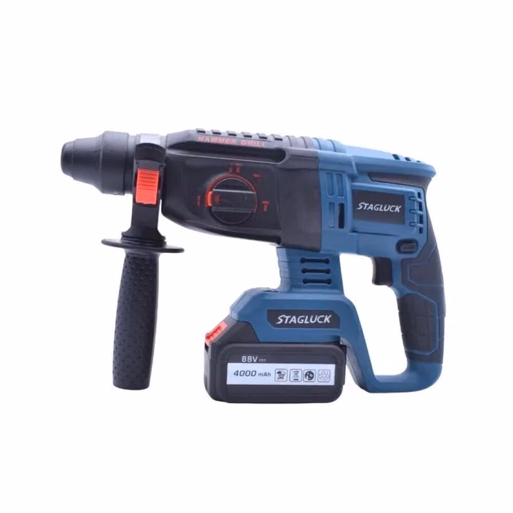 Trade Shop Trapano Scalpellatore Martello Demolitore SDS Plus con Doppia Batteria Ricaricabile 88V 4Ah Blu – 2